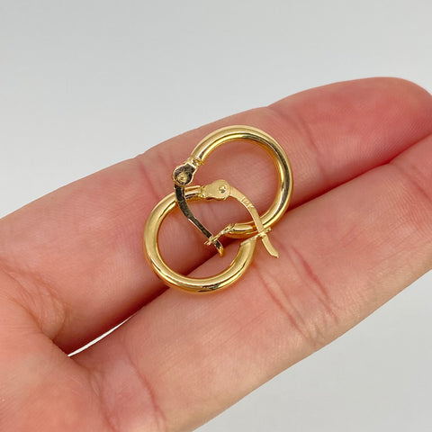 Candongas Lisas Oro amarillo 18k 1,35 Gr / 1,8 Cm  *