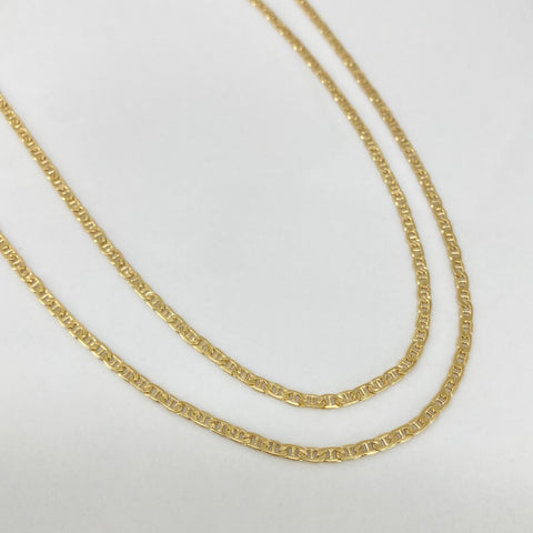 Cadena ● Escalera Plana Oro amarillo 18k 3,65 Gr / 2,2 mm / 60 Cm †