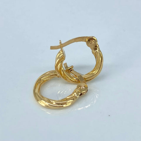 Candongas Entorchadas Oro amarillo 0,85 Gr / 1,3 Cm †