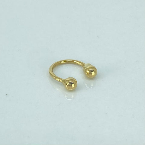 Piercing Aro Bolas Lisas / Oro Amarillo 18k (Joya) / 0,4gr / 1.1cm / (Nariz) *