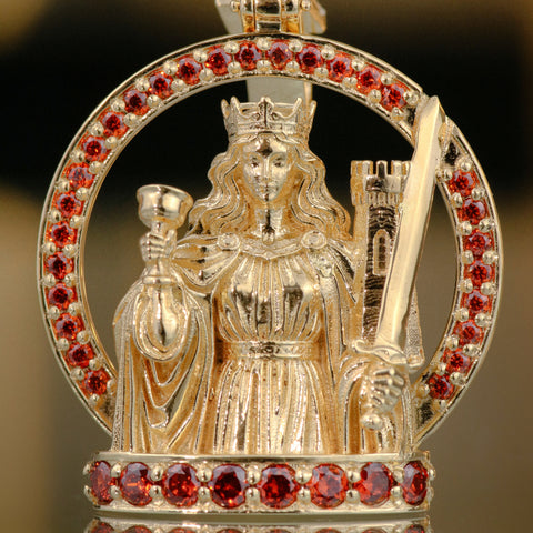 Dije Virgen Santa Barbara Con Circones POR FABRICACION Oro amarillo 18k 12,07 Gr *