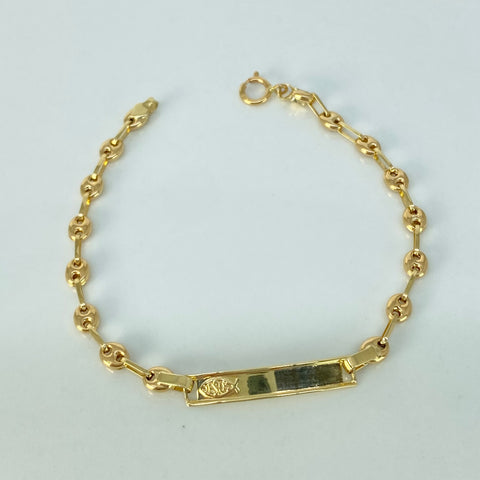 Pulso bebé Placa Retangular Jesus Oro amarillo 1,77 Gr / 3,3 mm / 14 Cm
