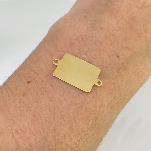 Herraje Placa Rectangular Oro amarillo 18k 0,77 Gr / 2,3 Cm