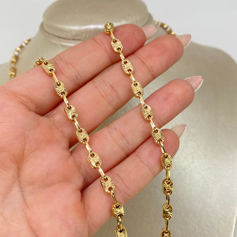 Cadena Rustica Tornillo CT Diamantada Oro amarillo 18k 14,38 Gr / 4,5 mm / 60 Cm *