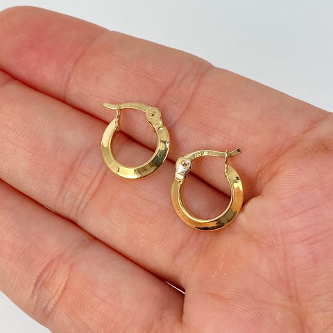Candongas Triangulares Oro amarillo 18k 0,85 Gr / 1,3 Cm