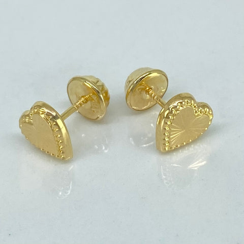 Topos Corazon Diamantado Oro amarillo 18k 0,7 Gr / 7,1 mm *
