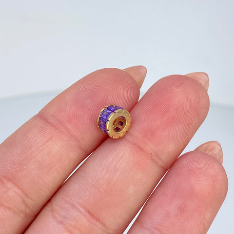Herraje Aro Circones Lilas Oro amarillo 18k 0,93 Gr / 0,5 Cm  *