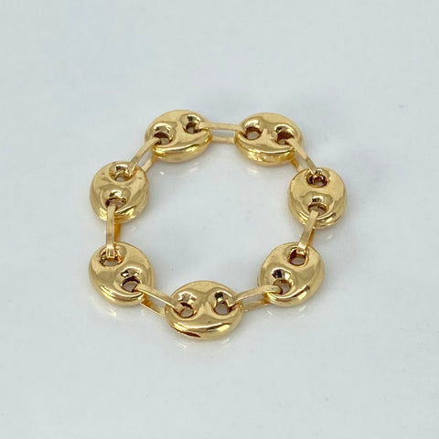 Anillo GC Liso 7 Eslabones  Oro amarillo 18k / Talla 5 3/4 / 1 Gr / 5,3 mm *