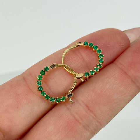 Candongas Esmeraldas 30pts Oro amarillo 18k 1,61 Gr *