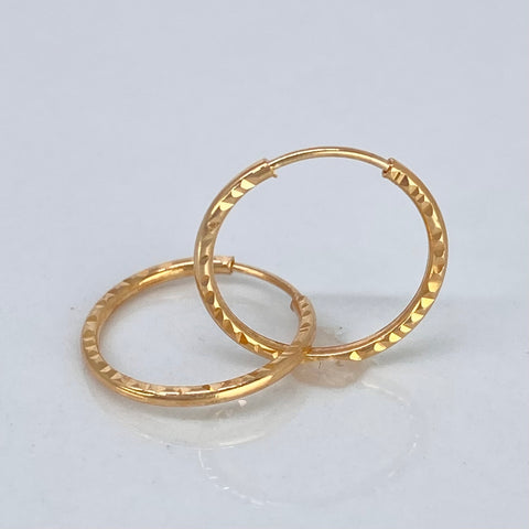 Candongas Imperdibles Diamantadas Oro amarillo 0,72 Gr / 1,4 Cm *