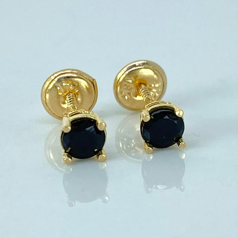 Topos Circon Negro Oro amarillo 18k 0,85 Gr / 4,1 mm
