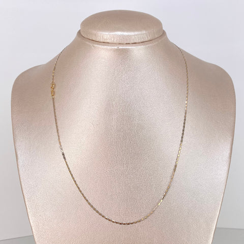 Cadena ● Plana Oro amarillo y Oro blanco 18k 1,65 Gr / 1,2 mm / 45 Cm