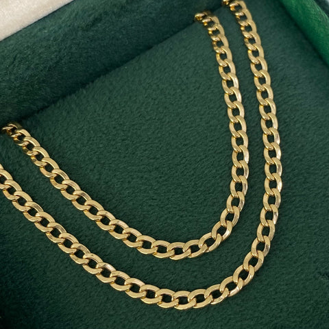 Cadena ● Cubana Oro amarillo 18k 3,28 Gr / 3,2 mm / 40 Cm *