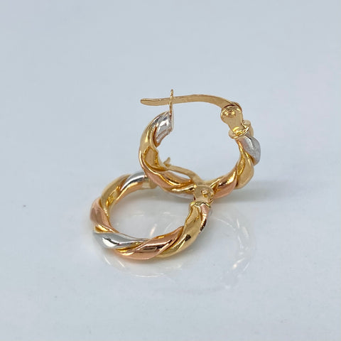 Candongas Entorchadas Oro amarillo y Oro blanco 2,1 Gr / 1,8 Cm *