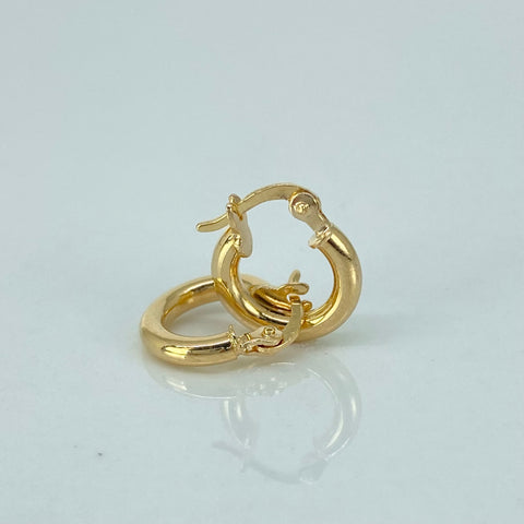 Candongas Lisas Oro amarillo 18k 1,05 Gr / 1,4 Cm