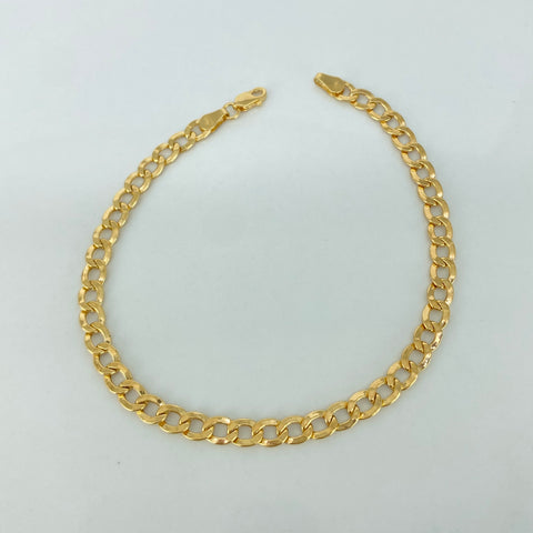 Pulso ● Cubano Oro amarillo 18k +1 / 3,25 Gr / 4,1 mm / 19,5 Cm *