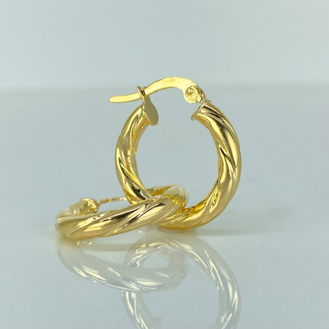 Candongas Entorchadas Oro amarillo 18k 2,18 Gr / 2,2 Cm