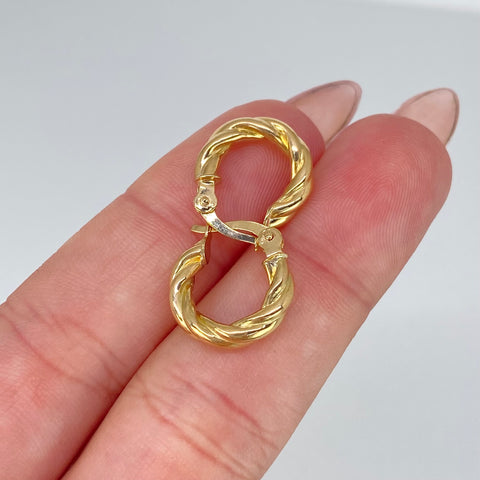 Candongas Entorchadas Oro amarillo 1,5 Gr / 1,5 Cm