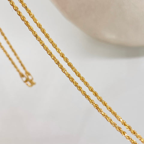 Set Cadena ● Lazo + Dije Estrella Oro amarillo 18k 1,88 Gr / 1,3 mm / 50 Cm †