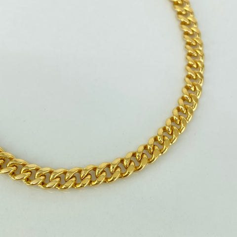 Pulso ● Cubano Oro amarillo 18k +1 / 5,62 Gr / 4,6 mm / 19,2 Cm *