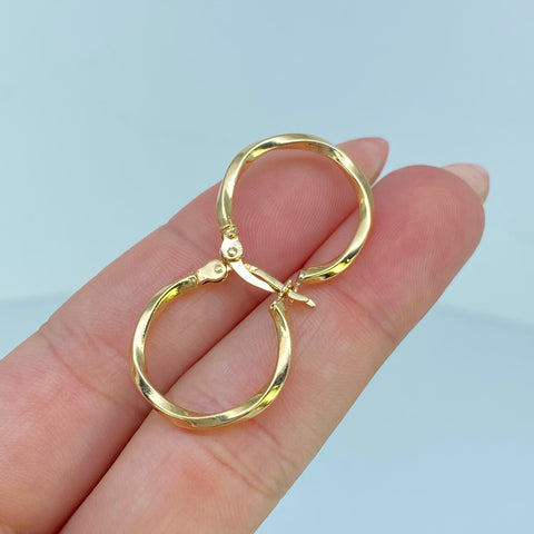 Candongas Melcochas Oro amarillo 18k 1,33 Gr / 2,1 Cm †