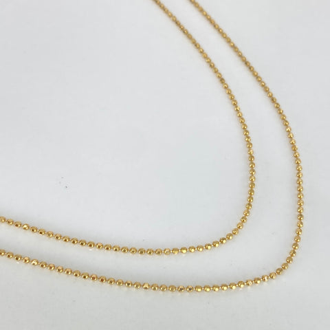 Cadena ● Mini Militar Diamantada Oro amarillo 18k +3 / 2,05 Gr / 1 mm / 50 Cm *