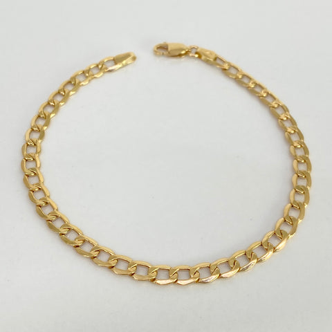 Pulso ● Cubano Oro amarillo 18k +1 / 3,09 Gr / 4,5 mm / 19,6 Cm †