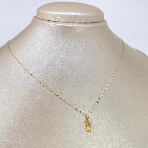 Set Cadena ● Crispeta + Dije Conejo Oro amarillo 18k 0,7 Gr / 1 mm / 50 Cm *