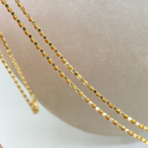 Cadena ● Venciana / Hexagonos  Oro amarillo 18k +3 / 3,77 Gr / 1,5 mm / 50 Cm