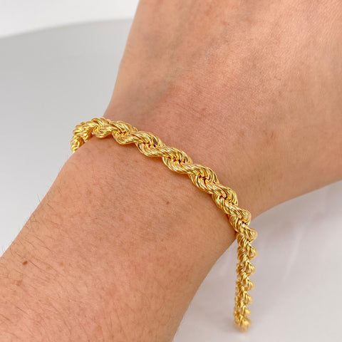 Pulso ● Lazo Oro amarillo 18k +1 / 9 Gr / 6,2 mm / 20,2 Cm †