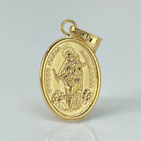 Dije Virgen Maria Auxiliadora Oro amarillo 18k 1,55 Gr / 3,2 Cm *