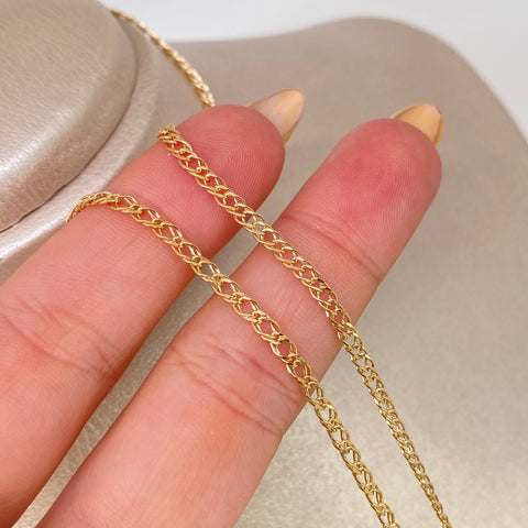 Cadena ● Cubana Doble Oro amarillo 18k 2,68 Gr / 2,5 mm / 45 Cm *