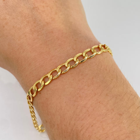 Pulso Cubano Oro amarillo 18k +1 / 4,6 Gr / 5,3 mm / 20,4 Cm †