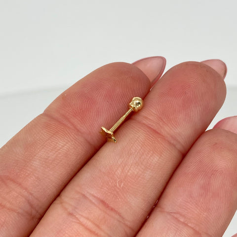 Piercing Estrella Diamantada / Oro Amarillo 18k (Joya) / 0,3gr / 1.1cm / (Oreja) †