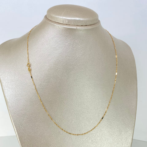 Cadena ● Singapur Plana Oro amarillo 18k +3 / 1,1 Gr / 1 mm / 45 Cm †