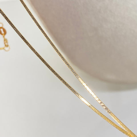 Cadena ● Mini Serpiente Oro amarillo 18k +3 / 1,22 Gr / 1,0 mm / 45 Cm *