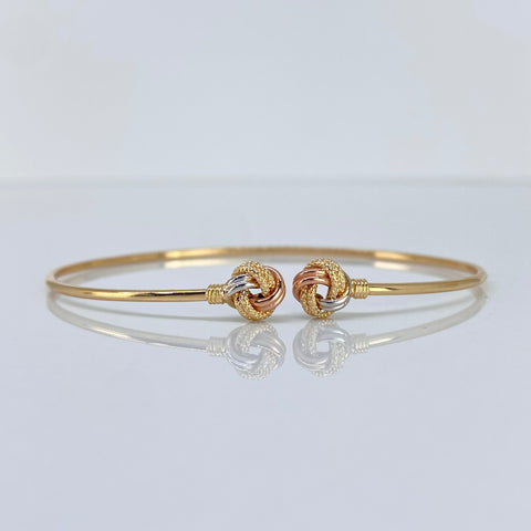 Pulso ● Aro Nudos Tres oros 18k +3 / 2,4 Gr / 17 Cm *