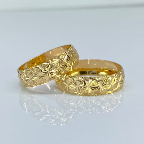Anillo Argollas Diamantadas POR FABRICACIÓN Oro amarillo 18k / Talla 7 / 10 Gr *