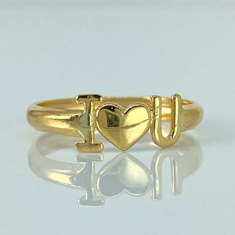 Anillo I LOVE U Oro amarillo 18k / Talla 6 1/2 / 0,9 Gr †
