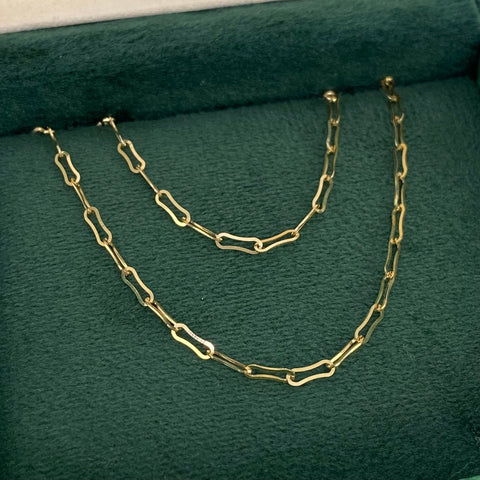 Cadena ● Cajon Oro amarillo 18k 2,78 Gr / 2 mm / 50 Cm †