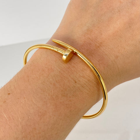 Pulso ● Aro Clavo Oro amarillo 18k +3 / 6,8 Gr / 18,5 Cm *