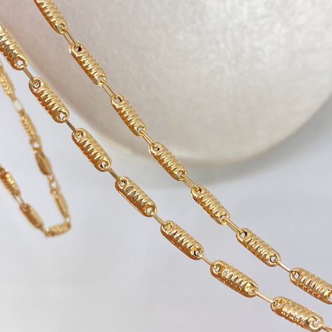 Cadena Eslabones Entorchados  Oro amarillo 18k 7,78 Gr / 3,3 mm / 60 Cm