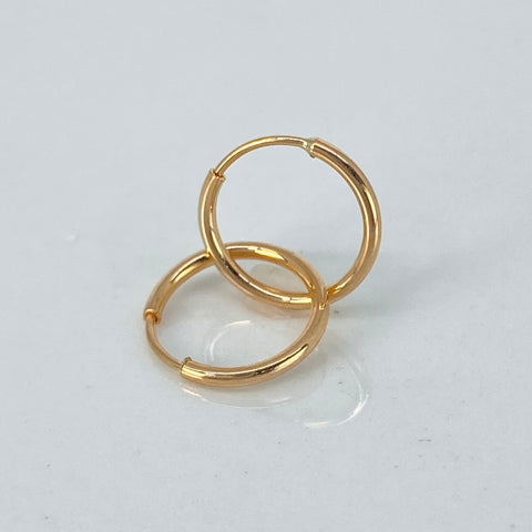 Candongas Imperdibles Oro amarillo 18k 0,46 Gr / 1 Cm