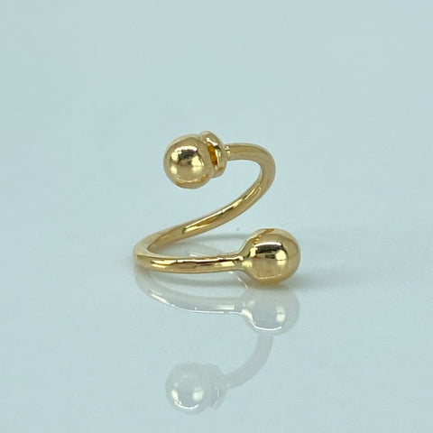 Piercing Aro Bolas 3mm / Oro Amarillo 18k (Joya) / 0,5gr / 1.1cm / (Oreja) †