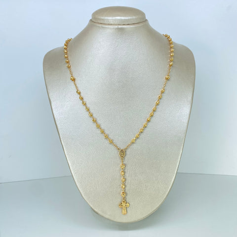 Rosario Virgen Milagrosa Bolas Diamantadas 5/4mm Oro amarillo 7,75 Gr / 50 Cm *