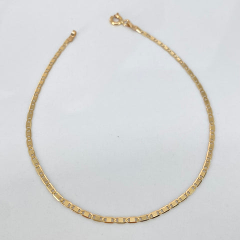 Pulso ● Escalera Plana Oro amarillo 18k +1 / 1,1 Gr / 1,6 mm / 19,2 Cm