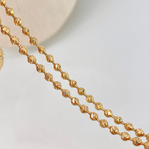 Cadena Militar Diamantada NAC ESP Oro amarillo 17,20 Gr / 3 mm / 60 Cm *
