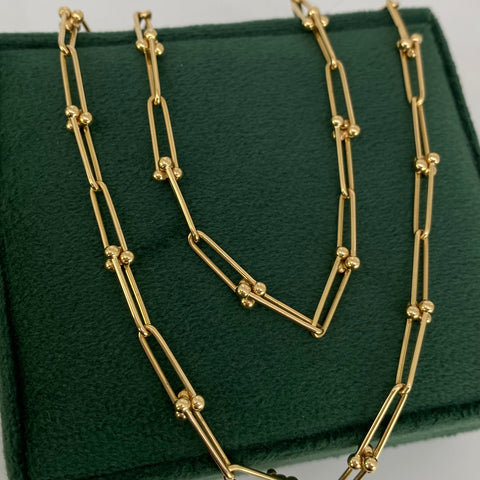 Cadena ● Cajon Oro amarillo 18k +3 / 7,85 Gr / 3,5 mm / 45 Cm