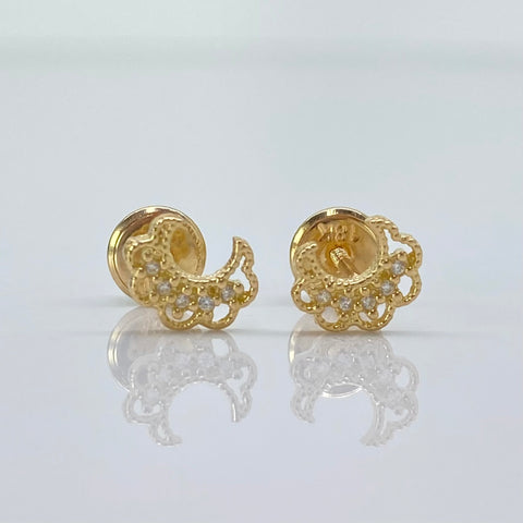 Topos Nube / Luna Circones Blancos Oro amarillo 18k 0,77 Gr / 6,8 mm