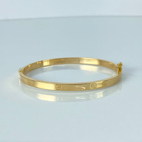 Pulso ● Aro Tornillo CT Oro amarillo 18k +3 / 6,25 Gr / 4 mm / 17,5 Cm *